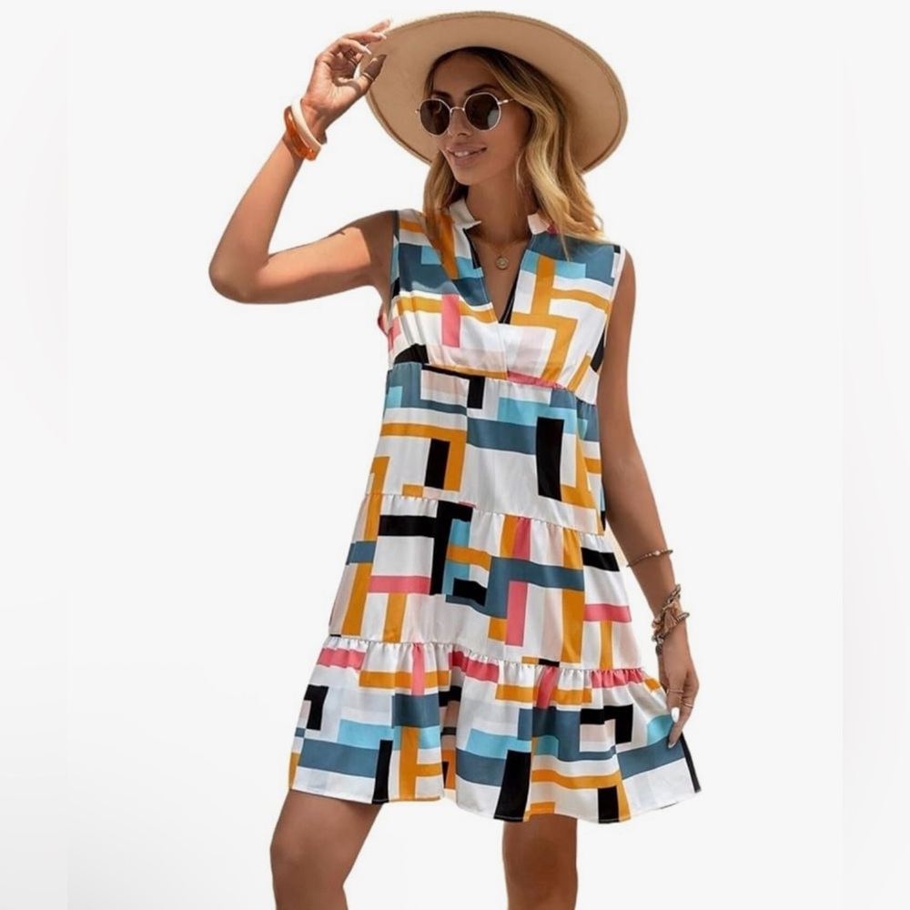Emery Rose Geometric Dress L - Picture 6 of 11